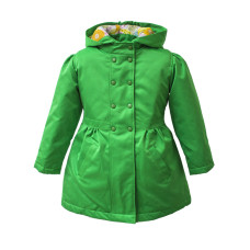 Пальто для дівчинки на стьобаної підкладці зі знімний капюшоном, зелений