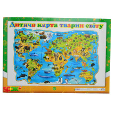 Плакат Світогляд Дитяча карта світу, укр. (12104101У)