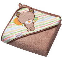 Рушник з капюшоном BabyOno Frotte 76x76 см Ведмідь Коричневий (141/05)