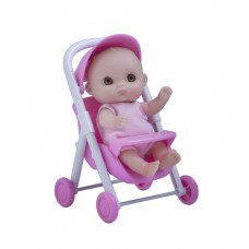 Пупс-малюк з коляскою, 13 см