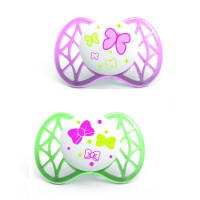 Пустышка симметричная Nuvita Air 0м + 2шт. для девочки NV7061Girl
