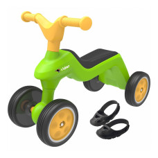 Ролоцикл для катания малыша с защитными насадками, зеленый, 18мес. +