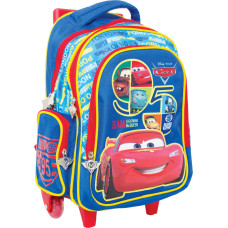 Рюкзак школьный на колесах "Тачки" синий