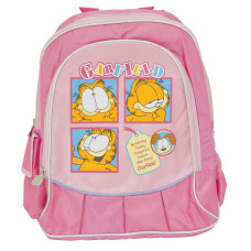 Рюкзак школьный ярко-розовый мягкая спина " Гарфилд"