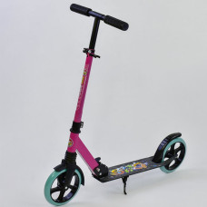 Самокат двухколесный Best Scooter Розовая рама с голубыми колесами (00098)