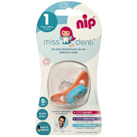 Силиконовая пустышка Nip Miss Denti №1, 0-6 мес. Оранжевый (31800)