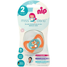 Силиконовая пустышка Nip Miss Denti №2, 5-13 мес. Оранжевый (31801)
