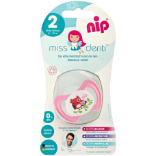 Силиконовая пустышка Nip Miss Denti №2, 5-13 мес. Розовый (31801)