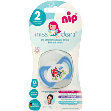 Силіконова пустушка Nip Miss Denti №2, 5-13 міс. Синій (31801)