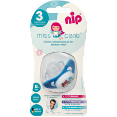Силиконовая пустышка Nip Miss Denti №3, 13-32 мес. Синий (31802)