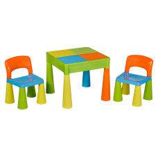 Стол и 2 стульчика Tega Mamut 899UN салатовый-голубой- оранжевый