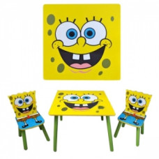 Столик Bambi D 06449 квадратный с двумя стульчиками Sponge Bob