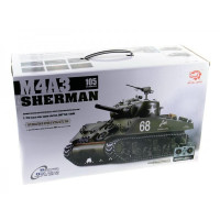 Танк HENG LONG M4A3 Sherman р/у аккум 3898-1, 1:16, дым,звук,пневм.орудие