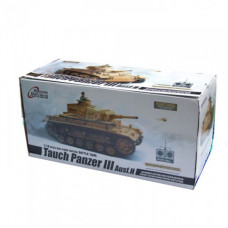 Танк HENG LONG Tauch Panzer III Ausf.H р/у аккум 3849-1, 1:16, дым,звук,вращ.башня,пневм.орудие