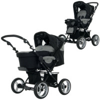 Універсальна коляска 2 в 1 "PRAMY LUXE", Black pearl, колір сірий