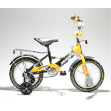 Велосипед Марс 14" ручной тормоз+эксцентрик жёлтый с черным