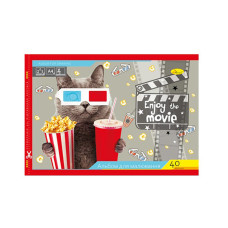 Альбом для рисования "Enjoy the movie" Ап-0305-2, 40 листов, скоба с перфорацией