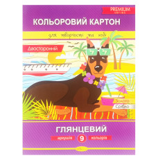 Набір двостороннього кольорового картону А4 Ап-1106-2, 9 аркушів