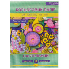 Набір кольорового двостороннього паперу "Пастельний" А4 Ап-1214, 12 аркушів