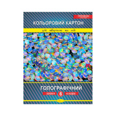 Набір кольорового картону "Голографічний" Преміум А4 Ккг-А4-6, 6 аркушів