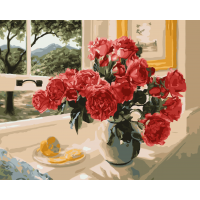 Картина по номерам. Art Craft "Розы на подоконнике" 40*50 см 12115-AC