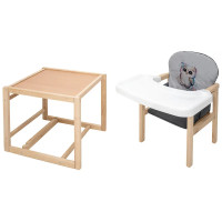 Стульчик-трансформер Babyroom Пеппи-230 eko серый/графит (сова)