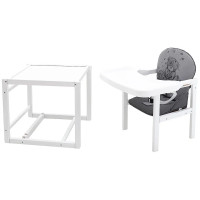 Стульчик-трансформер Babyroom Винни-240 белый серый/графит (медвежонок с сердцем)