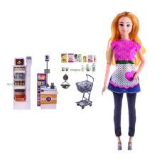 Кукла типа Барби Bambi Kq113A с тележкой и продуктами Белый
