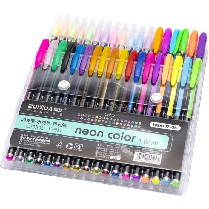 Набор гелевых ручек "Neon color" Hg6107-36, 36 цветов