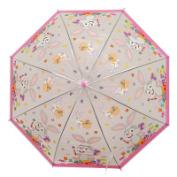 Зонтик детский "Пасхальный Кролик" Mk 5233-1(Pink) длина 65,5 см, трость 60,5 см
