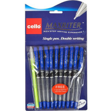 Ручка олійна Maxriter Cello 727+1(Blue), синя 10 штук в упаковці