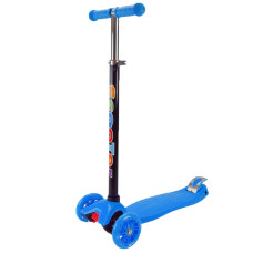 Самокат детский 3-х колесный Scooter Maxi Sc2401(Blue) светящиеся колеса, синий