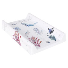 Повивальная доска жесткая Ceba Baby Hard short changing pad (50x70 cm) Comfort W-203-123-652 watercolor world ocean