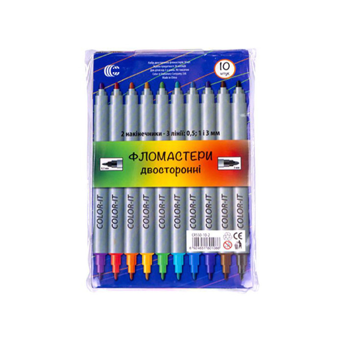 Детские Фломастеры "Двухсторонний" Color-It 108-10F 10 цветов
