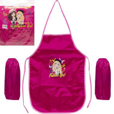 Фартук детский с нарукавниками для девочек Cr5530(Pink) 54х37 см (91392)