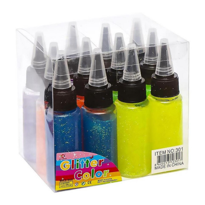Клей с блестками Color-It 301SP, 30мл 6 цветов