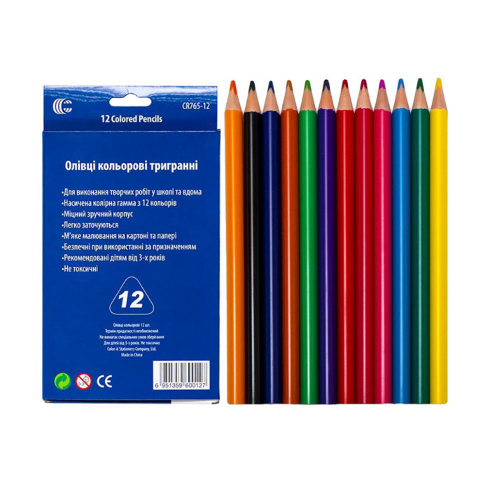 Карандаши "JAMBO" Color-It Cr765-12 12 цветов