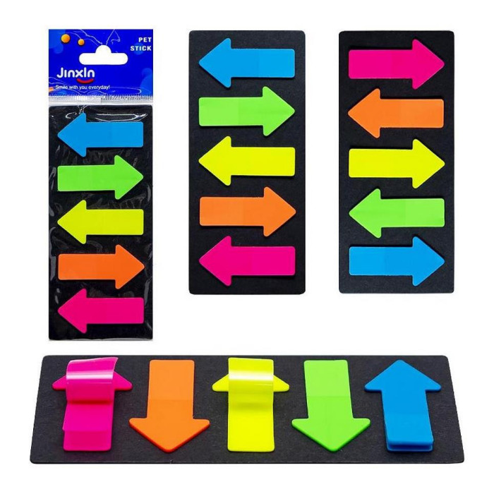 Закладка неоновая "Stick Notes Стрелка" Color-It Р06-1, 5 цветов