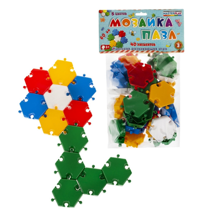 Дитяча мозаїка-пазл №3 1-144, 40 деталей Ø60Мм