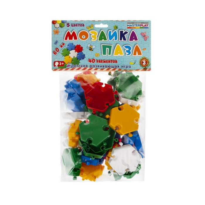 Дитяча мозаїка-пазл №3 1-144, 40 деталей Ø60Мм