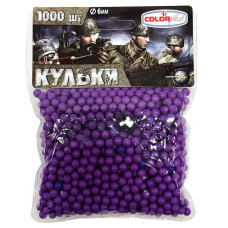 Пластиковые шарики для детского оружия 1-152, 6 мм 1000 шт Фиолетовий