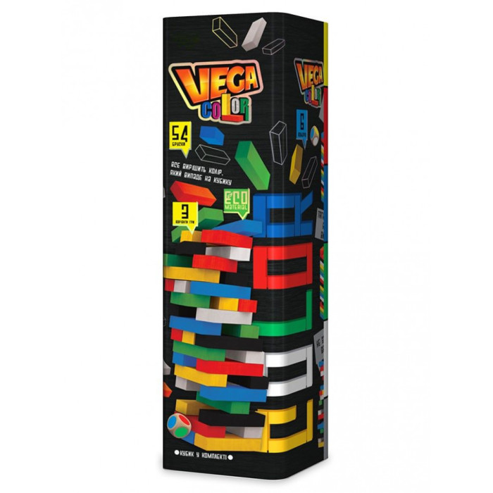 Детская настольная игра Дженга "VEGA Color " Gvc-01U разноцветная