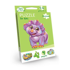 Детские развивающие пазлы "Puzzle For Kids" Pfk-05-12, 2 картинки Дино