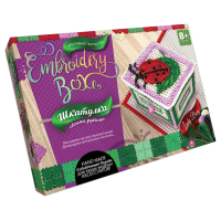 Комплект для создания шкатулки "Шкатулка. Embroidery Box" Emb-01 Розово-Зеленый