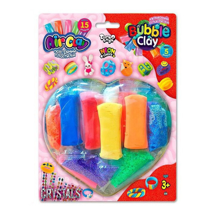 Креативное творчество из пластилина "Air Clay+Bubble Clay" Arbb-03-01 блистер 15 брикетов