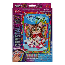 Набір креативної творчості "Crystal art Kids" Кошеня Cart-01-04, 9 кольорів, 6 форм