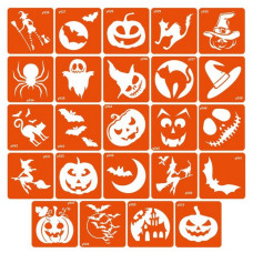 Набор трафаретов для био-тату "Хэллоуин" halloween-simple 6 x 6 см 24 шт