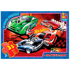 Пазли дитячі "Hot Wheels" Fw770, 35 елементів