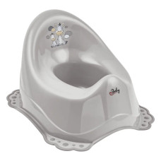 Горщик з антиковзаючим покриттям Maltex Zebra Chamber pot with anti slip rubber 6517_90 gray (сірий)