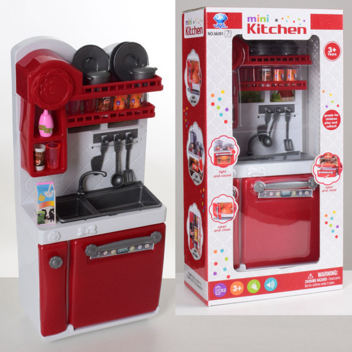 Игровой набор кухонной мебели для кукол 66081-2 с продуктами